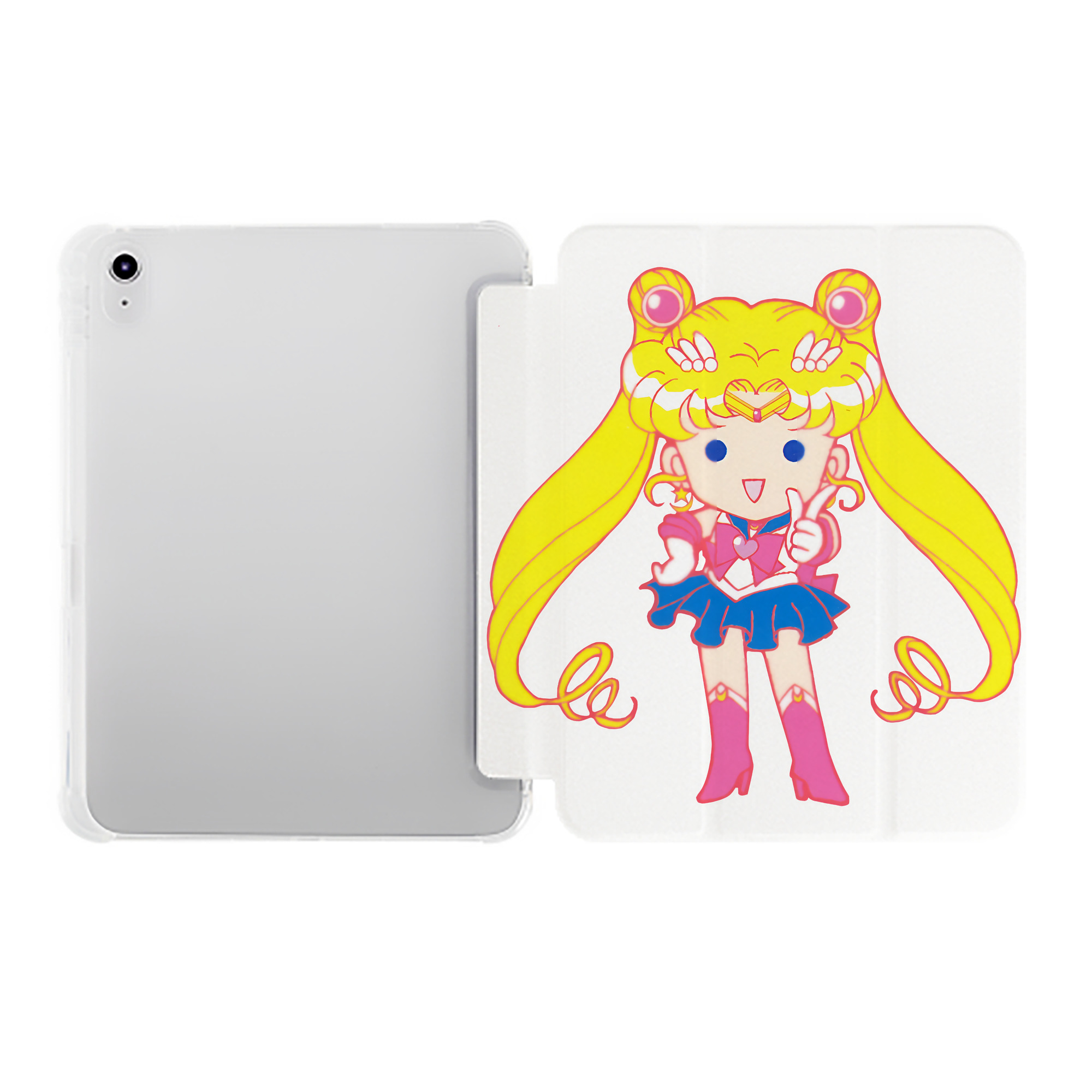 （画像用） 美少女戦士セーラームーン 月野 うさぎ つきの うさぎ Sailor Moon Tsukino Usagi IPad ケース ペン収納付き 三つ折りスタンド PUレザー×シリコン 対応機種9.5/10.5/10.9インチ